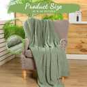 Buryeah 24 Pcs Flannel Throw Blankets Bulk Outdoor Wedding, Sage Green