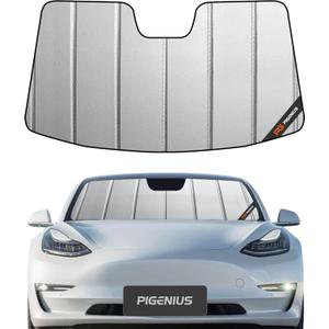 Windshield Sun Shade for Tesla Model 3 2018-2025, Model Y 2020-2025 Front Window Sunshade - Safeguard