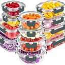 VERONES 12 Packs Glass Food Storage Containers Set, Airtight Glass Lunch Containers, Glass Meal Prep Containers with Lids,Exclusive of BPA, for Microwave, Oven, Freezer & Dishwasher Friendly,Grey