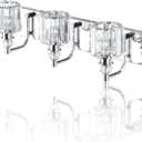 Ralbay Crystal Vanity Light Fixtures 3 Light Modern Crystal Bathroom Lights Fixtures Over Mirror Stainless Steel Chrome Vanity Light for Bathroom Wall Lights Fixtures, 24 inch