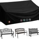 2 Seater Outdoor Bench Covers Waterproof,53W x 26D x 35H Inch,Fit for 2-Person Seating Metal,Cast Iron,Hardwood Patio Furniture Garden Loveseat Chair Sofa,All Weather and Tearproof Polyester Fabric