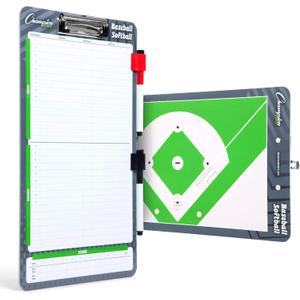 Champion Sports Large & XL Dry Erase Board For Coaching - Whiteboards for Strategizing, Techniques, Plays - 2-Sided Boards with Front Side Full Field - Backside Half Field and Lineup (Baseball/Softball)
