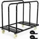 Folding Table Cart, 1800 LBS Heavy Duty Table Dolly with 5" PU Swivel Wheels, Reinforced Drywall Trolley and Panel Cart for 10 Folding Tables, Chairs, Plywood, Lumber, Warehouse, Party Events