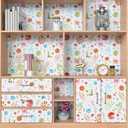 Watercolor Boho Floral Wallpaper 12"x100" Colorful Wildflower Wallpaper Peel and Stick Boho Contact Paper for Cabinets Drawers Self Adhesive Removable Vinyl Wraps for Nursery Kids Room (White/Red/Green/Blue)