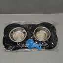 Hubulk Pet Dog Bowls 2 Stainless Steel Dog Bowl with No Spill Non-Skid Silicone Mat + Pet Food Scoop Water and Food Feeder Bowls for Feeding Small Medium Large Dogs Cats Puppies (S, Black)