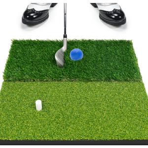 Foldable Golf Hitting Mat Dual-Turf Golf Practice Mat Portable Design Fairway and Rough Grass Surfaces Ideal for Backyard Office and Travel Swing & Chipping Practice