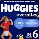 Huggies Size 6 Overnites Baby Diapers: Overnight Diapers, Size 6 (35+ lbs), 84 Ct (2 Packs of 42)
