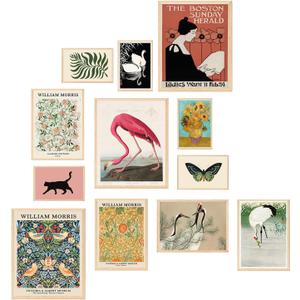 TRAMIN Vintage Eclectic Wall Art Prints, Modern Retro Maximalist Decor Aesthetic, Colorful Boho Gallery Wall Prints for Bedroom Dorm (Unframed)