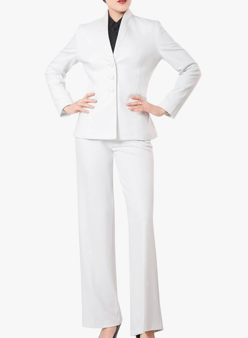 Marycrafts Women's Business Outfit Blazer Wide Leg Pant Suits Set for Work, Size 8