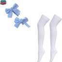 Women's Blue Gingham Costume, Storybook Character Dress Set for Halloween, Cosplay, and Themed Parties (Blue, M)