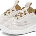 MORENDL Toddler Sneakers Baby Slip On Walking Shoes Non-Slip Breathable Boys & Girls Running Shoes Infant Tennis Shoes Beige Brown, Size: 15-18 Months Infant