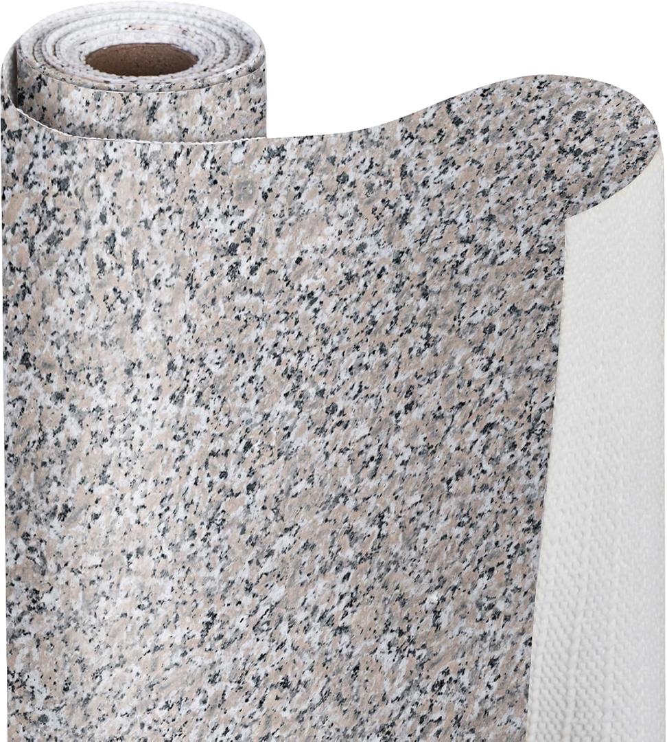 Smart Design Bonded Grip Shelf Liner - 12 Inch x 10 Feet - Non Adhesive, Strong Grip Bottom, Easy Clean Kitchen Drawer, Cabinet, Cupboard Dresser Cover, Non Slip Rubber Mat - Rose Beta Granite (120"W x 12"L)