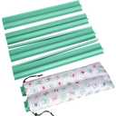 Mahjong Racks with Pushers, Green Wooden American Mahjong Tile Pushers and Racks Set of 4, with White Printed Mahjong Racks Drawstring Bag, Mahjong Accessories (19.68 Inches), 19.68" L x 2.55" W x 1.06" H