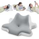 DONAMA Neck Pillow for Sleeping, Leaning and Lying, Contour Memory Foam Pillow for Side Back Stomach Sleeper, Ergonomic Cervical Pillow for Neck Pain and Shoulder Pain Relief