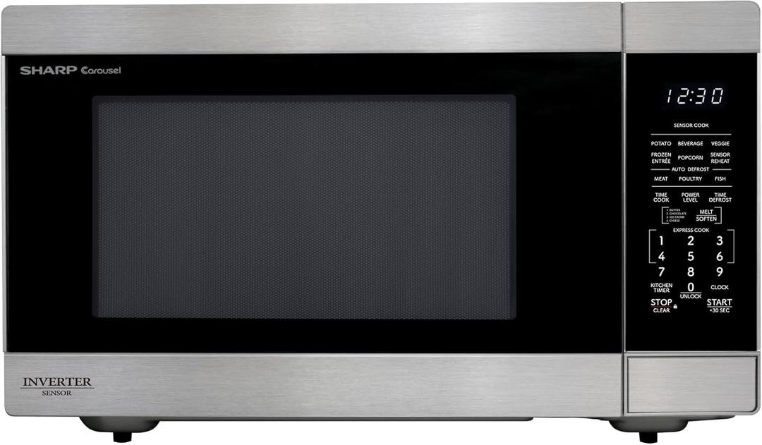 SHARP Countertop Microwave Oven with Removable 16.5" Carousel Turntable, 1200 Watt, 2.2 Cubic Feet, Stainless Steel
