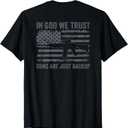 in God We Trust Guns are Just A Backup - Funny Gun - ON Back T-Shirt (Blue, XXL)