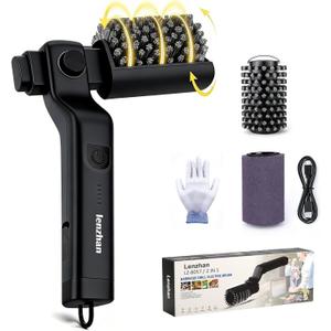 Cordless Electric Grill Brush with Adjustable Angle, 3-Speed Power Motor & Stainless Steel Head - Rechargeable, 90-Min Runtime, Waterproof Grill Cleaner for BBQ Grates & Griddles (Black)