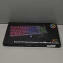 Wireless Keyboard and Mouse Combo, RGB Backlit, Rechargeable & Light Up Letters, Full-Size, Soft Typing, Sleep Mode, 2.4GHz Quiet Keyboard Set for Mac, Windows, Laptop, PC, Trueque KM42Pro (Black)