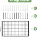 NectaCol 3 Packs Grid Wall Panels, Metal Black Wire Grid Panel, Gridwall Display Rack, Heavy Duty Gridwall Panels for Retail Display