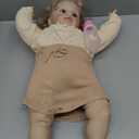 Pinky Reborn Huge Size 26 inch 68 cm Reborn Baby Dolls Newborn Toddler Doll Silicone Babies Lifelike Baby Girl with Long Hair Pippa Realistic Baby Doll Real Size White Clothes for Children, Beige