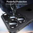 ESR 2 Pack for iPhone 17 Pro Max/ 17 Pro/ 16 Pro Max/ 16 Pro/ 15 Pro Max/ 15 Pro/ 14 Pro Max/ 14 Pro Camera Lens Protector, Ultra-tough HD Individual Lens Protectors, Ultra-thin Tempered Glass, Black