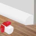 ToLanbbt Flexible Quarter Round Molding, 120 Inch Peel and Stick Rubber Trim, Double-Sided Self Adhesive Bendable Edge Molding for Floor, Bathroom, Kitchen, Countertop, 1/2 W x 1/2 H, White