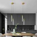 Modern Light Fixture Kitchen Island Pendant Light Dimmable LED Gold Pendant Lights Mini Crystal Pendant Lighting for Bedroom Dining Room Living Room2-Light