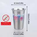 TJ Stainless Steel Metal Cups, Color Changing Stainless Steel Drinking Cups, Reusable Party Cup, Set of 1, 5 oz