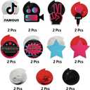 LINGTEER Tic Tok Music Party Decoration Kit - 30 Pcs Foil Ceiling Hanging Swirls Streamers Perfect for Music Happy Birthday Party Gift Decorations Sign.