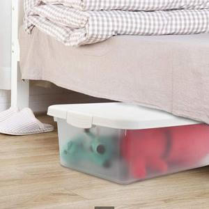 Wekioger 14 Quart Versatile Storage Organizer Bins with White Lids