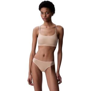 Calvin Klein Women's Invisibles Comfort Seamless Adjustable Skinny Strap Bralette Bra M, Bare