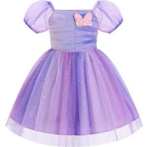 Toddler Girls Birthday Party Dress Sparkly Mesh Embroidery Tutu Dress Cake Crush Formal Dresses Purple 18-24 Months