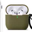 Maxjoy for Apple Airpods 4th Generation Case Cover(2024), Silicone Case with Cleaner Kit & Keychain Compatible with Airpods 4 case for Women,Men