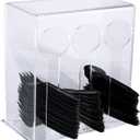 Vesici Plastic Utensil Dispenser Acrylic Utensil Dispenser Silverware Organizer Holder for Kitchen and Restaurant (3 Compartment,Clear)