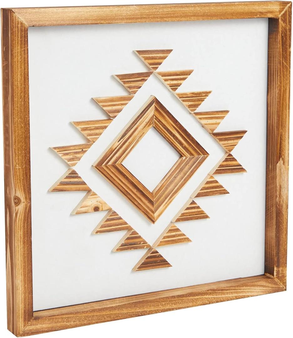 Okuna Outpost Wooden Southwest Geometric Wall Decor (13 x 13 Inches)