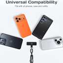 Phone Lanyard Crossbody with 2 Hanging Loops: Metal Buckle Adjustable Skin-Friendly Cell Phone Strap for iPhone Around,Hands-Free Universal Anti Theft Neck Lanyards For Outdoor Travel,Black