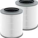 2 Pack 12030 & 11030 Replacement Filter, 1000 Sq. Ft. Capacity, Compatible with Clorox Medium Room 11030 & 11031 Air Cleaner, Part #12030, 3-stage Filtration, H13 True HEPA, Activated Carbon Filter