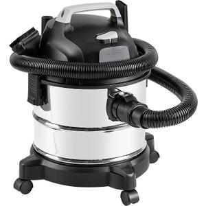 Amazon Basics Wet Dry Shop Vacuum Cleaner, 4 Gallon, 3 HP Stainless Steel, Grey/Black