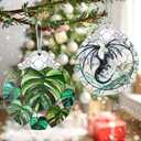 Monstera Plant Ornament  Christmas Decoration & Christmas Ornament; Stained Glass Holiday Decoration (Holiday Present, Bauble Present, Gift Idea, Gift Exchange) | Heirloom Keepsakes