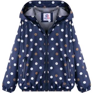 WELAKEN Lightweight Jacket for Girls Boys Kids & Toddler Print Water-Resistant Jacket (Blue, 10Y)