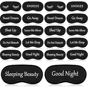 11 Pieces Funny Eye Sleeping Mask Bulk with Adjustable Strap Blackout Eye Sleep Mask for Night Blindfold Cover for Women Men(Black)