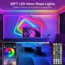 AILBTON 20Ft Neon Rope Lights,Flexible Led Rope Lights Control with App/Remote,Multiple Modes Music Sync Gaming RGB Led Neon Lights for Bedroom Outdoor