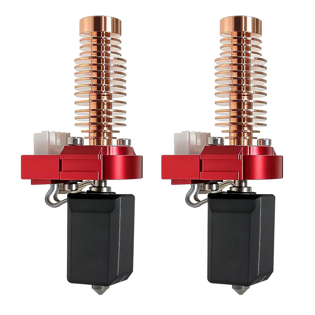 Upgraded 2Pcs 0.4mm AD5M Nozzle Kit for Flashforge Adventurer 5M/5M Pro, 280C Ceramic Heater Hotend, Rapid Heating, Red Copper Heatsink, Easy Snap-On Installation, Enhanced Stability for AD5M Hotend