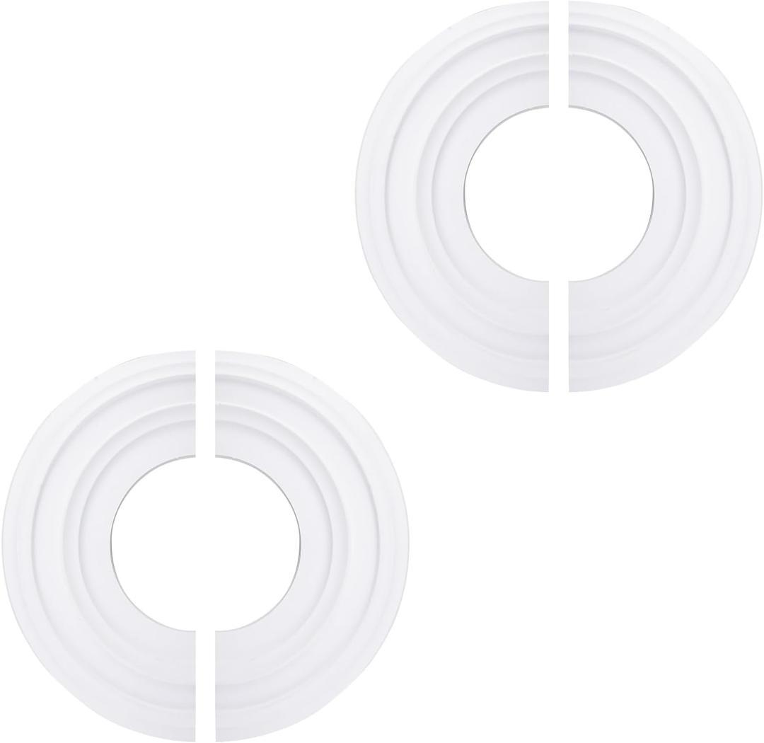 INCREWAY 2Packs Split Lighting PU Ceiling 3D Modeling Ceiling Cover Plate Ceiling Fan Medallion Home 12 Inch OD x 5 Inch ID