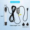 18W Aquarium UV Light for 100-1000 Gallon, UV Pond Water Clarifier for Koi Pond, Swimming Pool, Spa, Large Fish Tank, Cold Plunge UV Light for Pond Algae Control