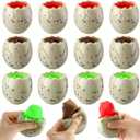 Meooeck 12 Pcs Dinosaur Stress Balls for Adult Colorful Evil Dinosaur Pop out Eggs Squeeze Balls Funny Novelty for Easter Basket Stuffers Valentines Day Exchange Gifts Party Office Adhd Autism Anxiety (Multicolored)