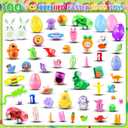 100 Pack Prefilled Easter Eggs with Toys Inside,Plastic Eggs Fillers, Easter Basket Stuffers, Party Favors Supplies, Classroom Prizes Bulk Toys, Easter Hunt Gifts