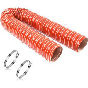 NOWBALL 2in Automotive Air Duct Hose, Length 1 Meter-3.3ft, 2" Silicone Flexible Cooling Ducting, 50mm High Heat Brake Exhaust Hose for Car, Garage, Dryer Air System (Red)