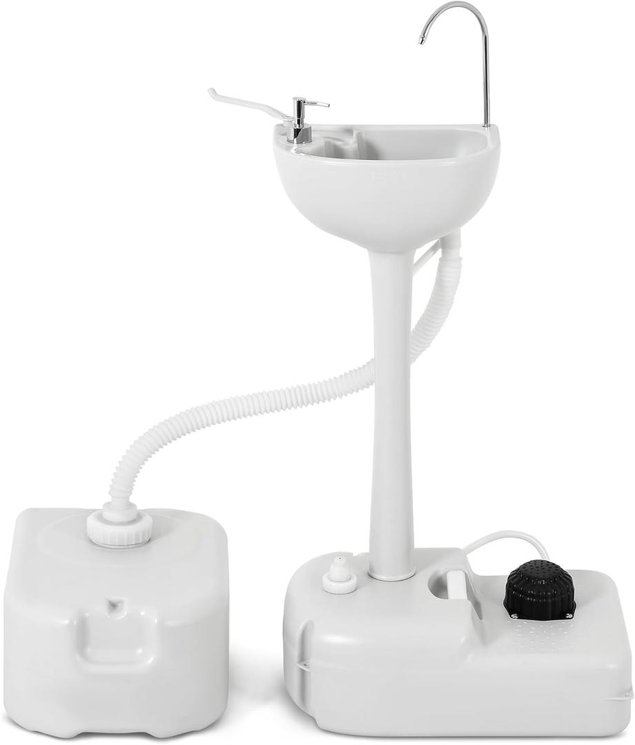 YITAMOTOR Portable Sink 17L Camping Hand Washing Station with 24L Sewage Tank, Wheels, Soap Dispenser, Towel Holder, for Garden, Gather, Worksite, Outdoor, Travel, Boat