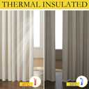 NICETOWN Natural 100% Blackout Linen Curtains 84 inch Long Burg for Living Room, 2 Panels, 52" Wide, Farmhouse Thick Completely Blackout Window Treatment Thermal Insulated Warm Drapes for Winter
